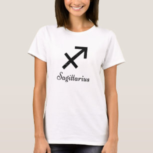 Sagittarius Zodiac Logo Black T-Shirt