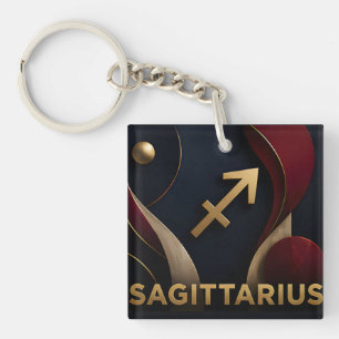 Sagittarius Zodiac Luxury Celestial Astrology Gift Keychain
