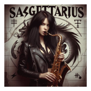 Sagittarius Zodiac Musician Saxophone  Photo Print
