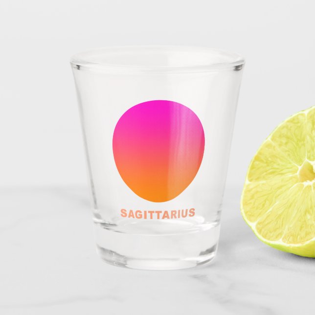Sagittarius Zodiac (November 22 – December 21) Shot Glass (Front)