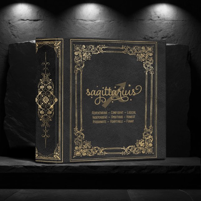 Sagittarius Zodiac | Ornamental Black Gold Album Binder (Creator Uploaded)