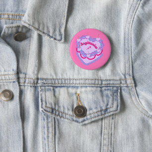 Sagittarius Zodiac Pastel Heart Birthday Cake 2 Inch Round Button