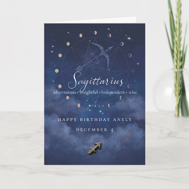 Sagittarius Zodiac Personalized Birthday Card (Front)