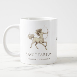 Sagittarius Zodiac Personalized Name & Birth Date Large Coffee Mug