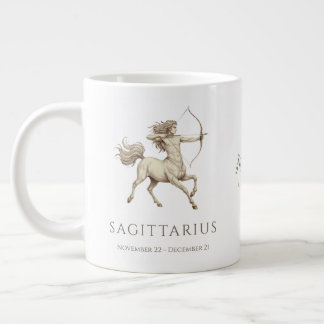 Sagittarius Zodiac Personalized Name & Birth Date Large Coffee Mug