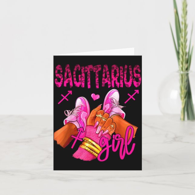 Sagittarius Zodiac Sign Birthday Queens Horoscope  Card (Front)