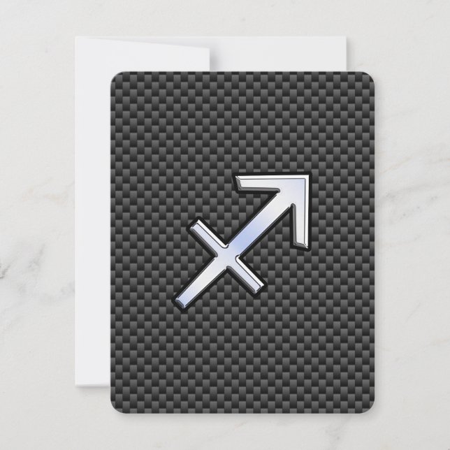 Sagittarius Zodiac Sign Black Carbon Fiber Print (Front)