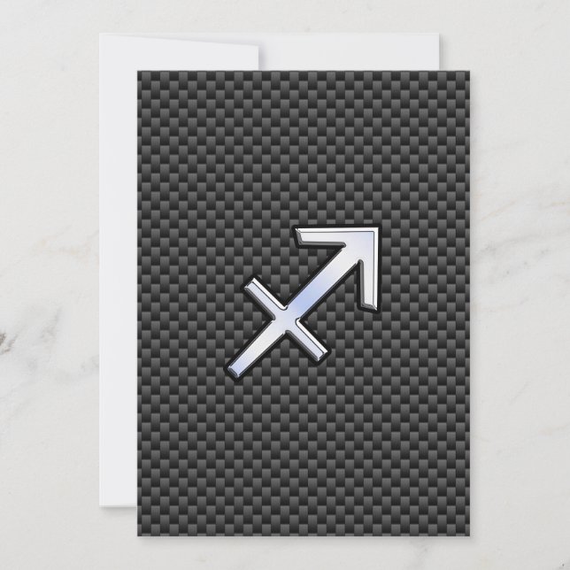 Sagittarius Zodiac Sign Black Carbon Fiber Print (Front)