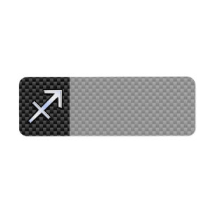 Sagittarius Zodiac Sign Black Carbon Fiber Print