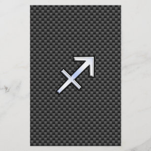 Sagittarius Zodiac Sign Black Carbon Fibre Print Flyer