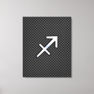 Sagittarius Zodiac Sign Black Carbon Fibre Style