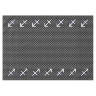 Sagittarius Zodiac Sign Carbon Fibre Style Tablecloth