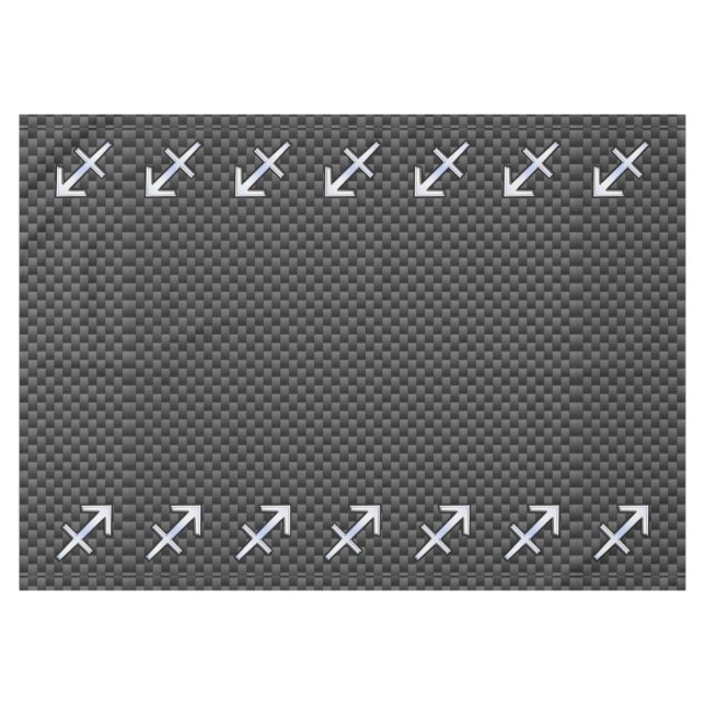 Sagittarius Zodiac Sign Carbon Fibre Style Tablecloth (Front (Horizontal))