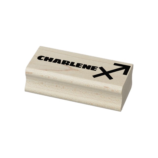 Sagittarius Zodiac Sign Cool Personalized Name Rubber Stamp (Stamp)