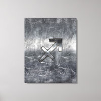 Sagittarius Zodiac Sign Distressed Steel