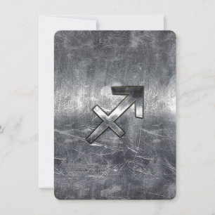 Sagittarius Zodiac Sign Distressed Steel