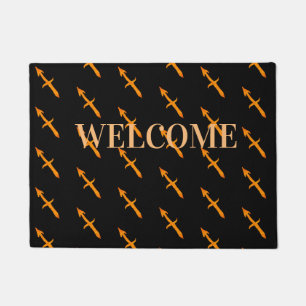 Sagittarius Zodiac Sign Golden Symbol Doormat