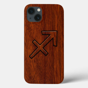 Sagittarius Zodiac Sign in Mahogany Brown Style iPhone 13 Case