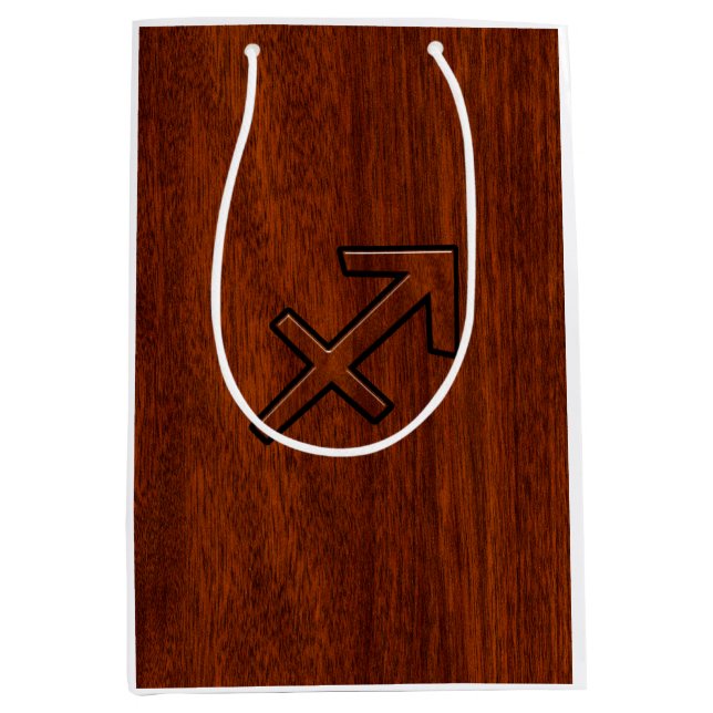 Sagittarius Zodiac Sign in Mahogany Brown Style Medium Gift Bag (Front)
