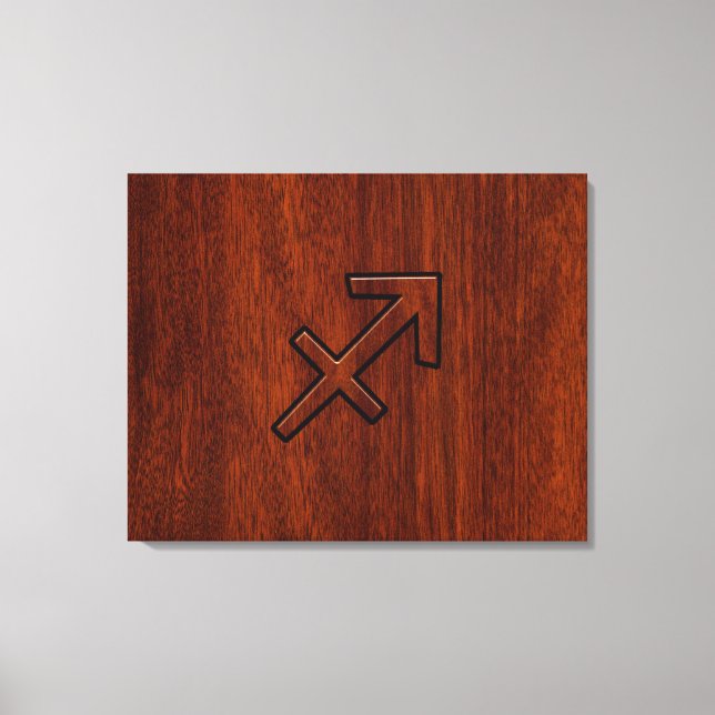 Sagittarius Zodiac Sign in Mahogany Style (Front)