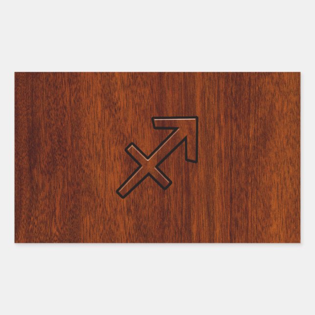 Sagittarius Zodiac Sign in Mahogany Style Sticker (Front)