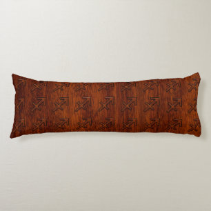 Sagittarius Zodiac Sign in Mahogany Wood Style Body Pillow