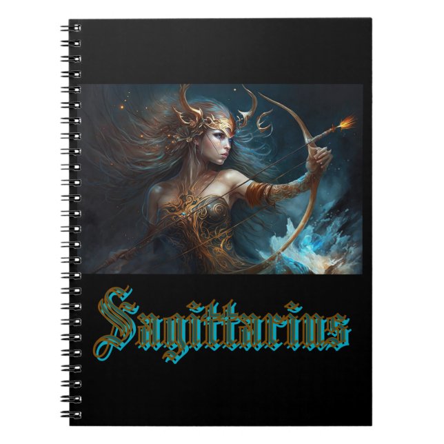 Sagittarius Zodiac Sign Notebook (Front)