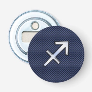 Sagittarius Zodiac Sign on Blue Carbon Fibre Decor Bottle Opener