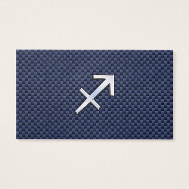 Sagittarius Zodiac Sign on Blue Carbon Fibre Print (Devant)