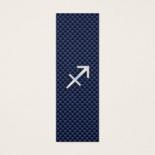 Sagittarius Zodiac Sign on Blue Carbon Fibre Print
