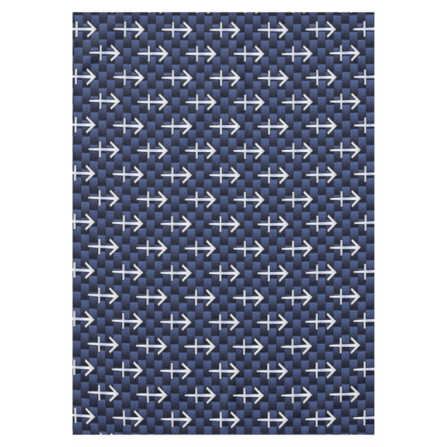 Sagittarius Zodiac Sign on Blue Carbon Fibre Print Tablecloth (Front)