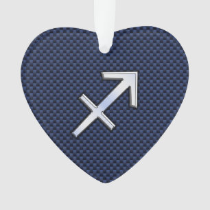 Sagittarius Zodiac Sign on Blue Carbon Fibre Style