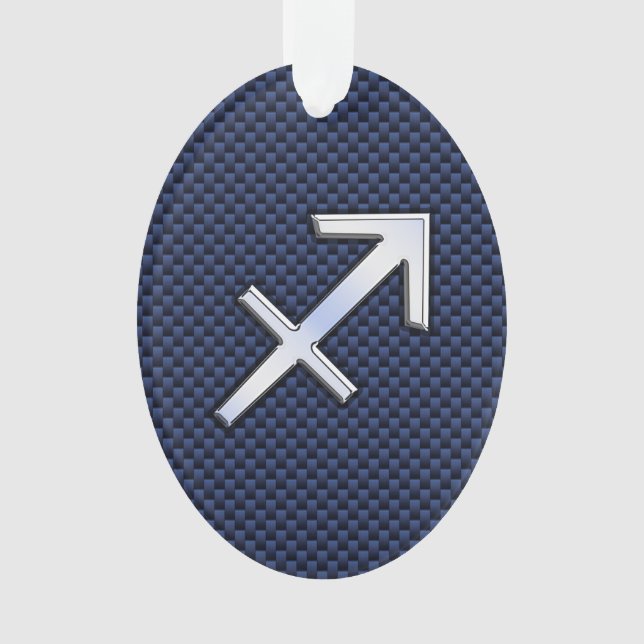 Sagittarius Zodiac Sign on Blue Carbon Fibre Style (devant)