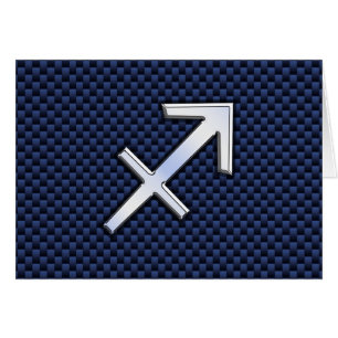 Sagittarius Zodiac Sign on Blue Carbon Fibre Style