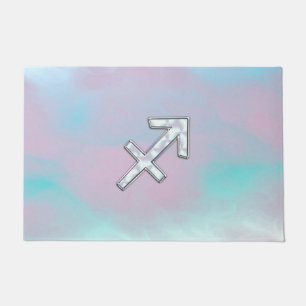 Sagittarius Zodiac Sign on Mother of Pearl Decor Doormat