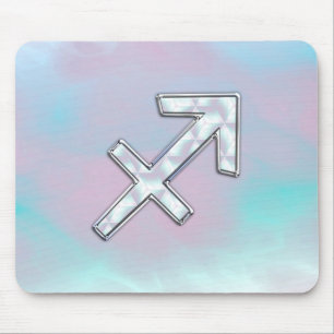 Sagittarius Zodiac Sign on Mother of Pearl Decor Mouse Pad