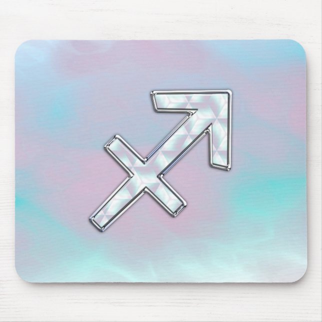 Sagittarius Zodiac Sign on Mother of Pearl Decor Mouse Pad (Front)