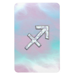 Sagittarius Zodiac Sign on Mother of Pearl Style Magnet