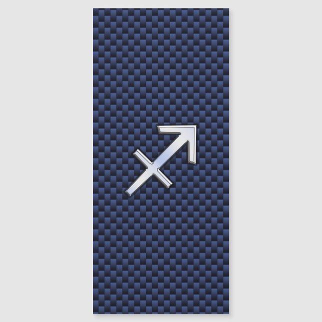 Sagittarius Zodiac Sign on Navy Carbon Fibre Print (Front)