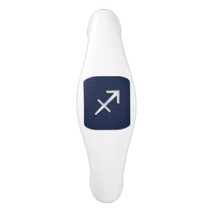 Sagittarius Zodiac Sign on Navy Carbon Fibre Print Ceramic Cabinet Pull