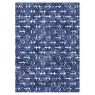 Sagittarius Zodiac Sign on Navy Digital Camouflage Tablecloth
