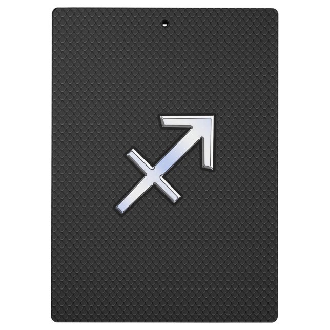 Sagittarius Zodiac Sign on Snake Skin Style Clipboard (Back)