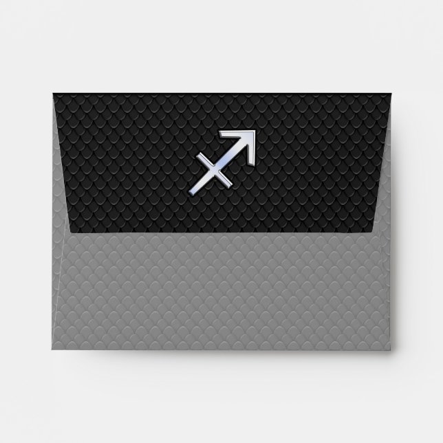 Sagittarius Zodiac Sign on Snake Skin Style Envelopes (Back (Top Flap))