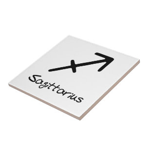 Sagittarius Zodiac Sign on White Background Tile