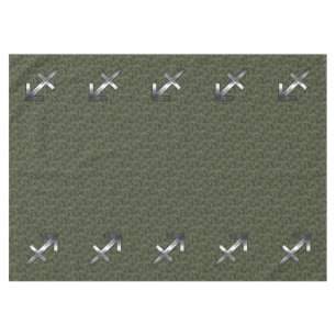 Sagittarius Zodiac Sign on Woodland Camouflage Tablecloth