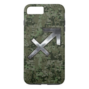 Sagittarius Zodiac Sign on Woodland Digital Camo Case-Mate iPhone Case