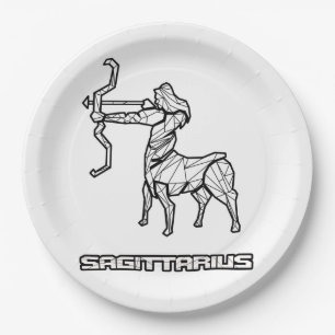 Sagittarius Zodiac Sign Paper Plate