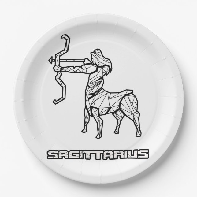 Sagittarius Zodiac Sign Paper Plate (Front)
