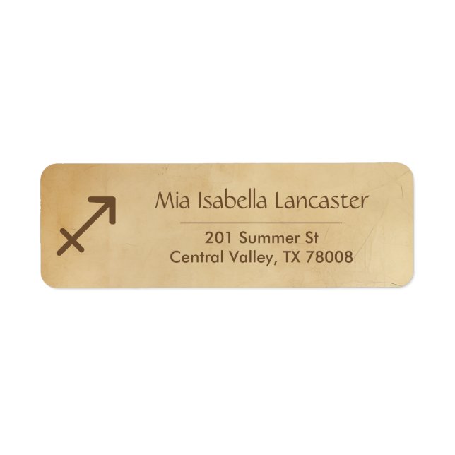 Sagittarius Zodiac Sign - Return Address Labels (Front)