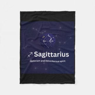 Sagittarius Zodiac Sign Sticker Fleece Blanket